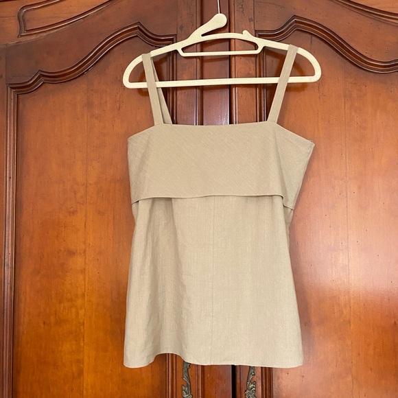 NWT Theory Tie Back Top Sandalwood New Crunch | Size M - Picture 5 of 13